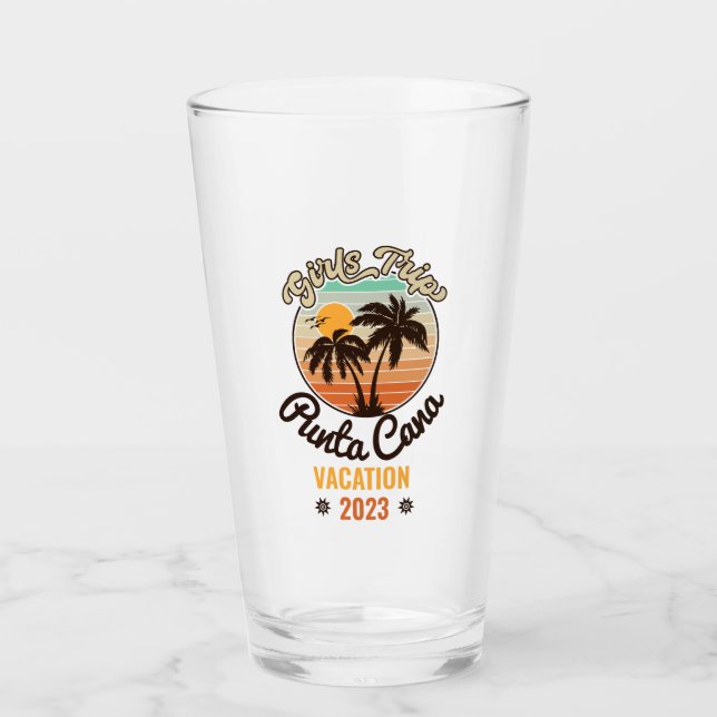 Punta Cana personalize Vacation 2023 Retro 60er Glas (Vorderseite)