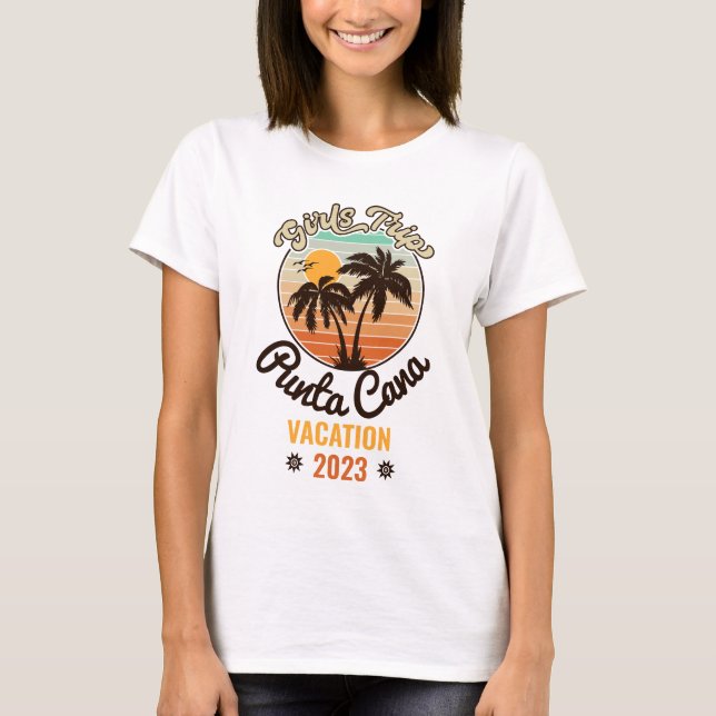 Punta Cana personalize Vacation 2023 Retro 60er T-Shirt (Vorderseite)