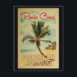Punta Cana Postcard Dominikanische Republik Vintag Postkarte<br><div class="desc">Punta Cana Dominikanische Republik Design im Vintage Travel Stil mit einer Palme am Strand mit Ozean und Himmel.</div>