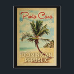 Punta Cana Postcard Dominikanische Republik Vintag Postkarte<br><div class="desc">Punta Cana Dominikanische Republik Design im Vintage Travel Stil mit einer Palme am Strand mit Ozean und Himmel.</div>