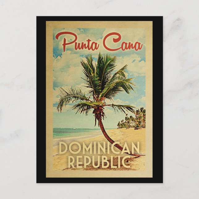 Punta Cana Postcard Dominikanische Republik Vintag Postkarte (Vorderseite)