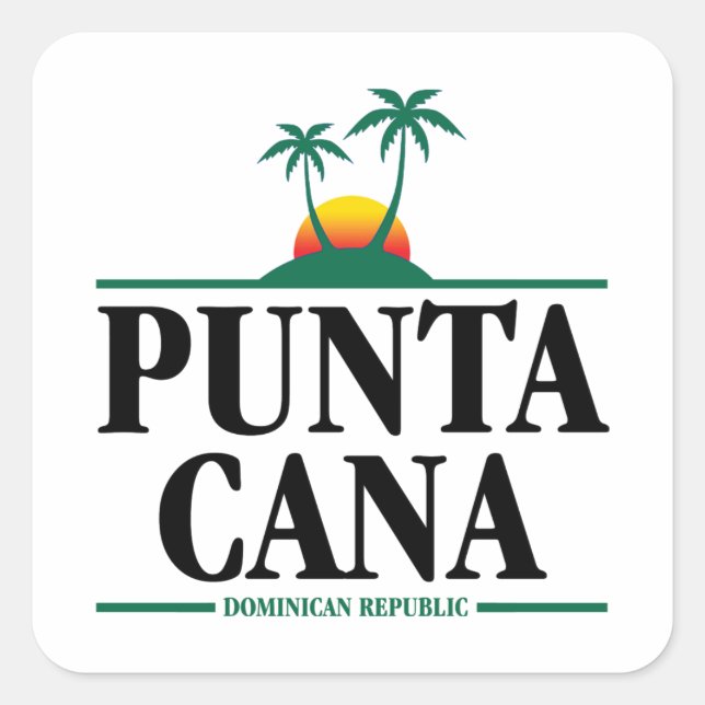 Punta Cana Quadratischer Aufkleber (Vorderseite)