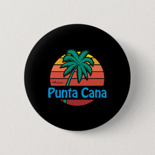 Punta Cana Retro Sommer Palme Strand Geschenk Männ Button