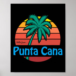 Punta Cana Retro Sommer Palme Strand Geschenk Männ Poster