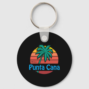 Punta Cana Retro Sommer Palme Strand Geschenk Männ Schlüsselanhänger