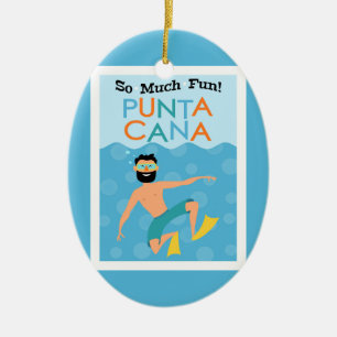 Punta Cana Spaß-Hipster-Reise Keramik Ornament