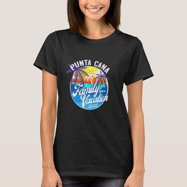 Punta Cana Strände Sommerpalme Familienurlaub T-Shirt (Vorderseite)