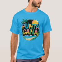 Punta Cana Sunset Colorful Travel Art Emblem