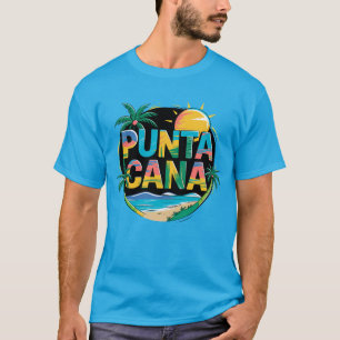 Punta Cana Sunset Colorful Travel Art Emblem T-Shirt