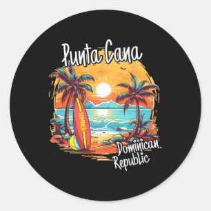 Punta Cana Urlaub Dominikanische Republik Strand F Runder Aufkleber