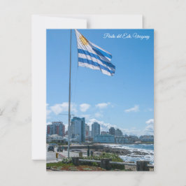 Punta del Este, Uruguay, Flag & City View Postkarte