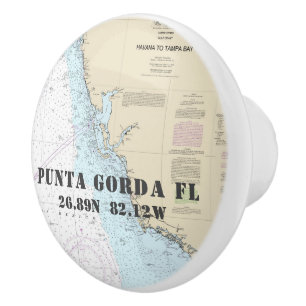 Punta Gorda Florida Authentisches Schönheitsdiagra Keramikknauf