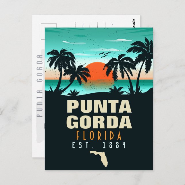 Punta Gorda Florida Retro Souvenirs Postkarte (Vorne/Hinten)