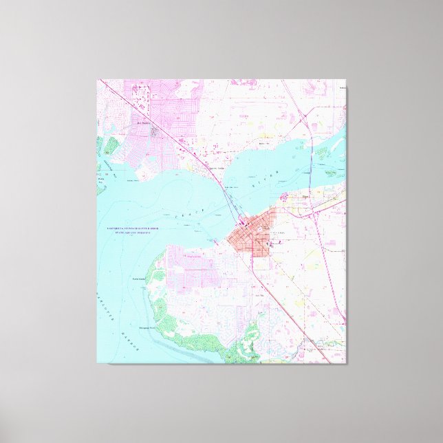 Punta Gorda & Port Charlotte Florida Karte (1957) Leinwanddruck (Vorderseite)