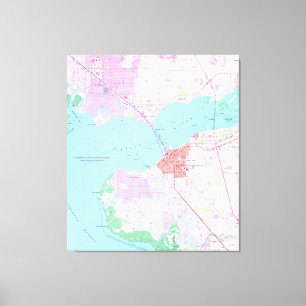 Punta Gorda u. Hafen Charlotte Florida Map (1957) Leinwanddruck