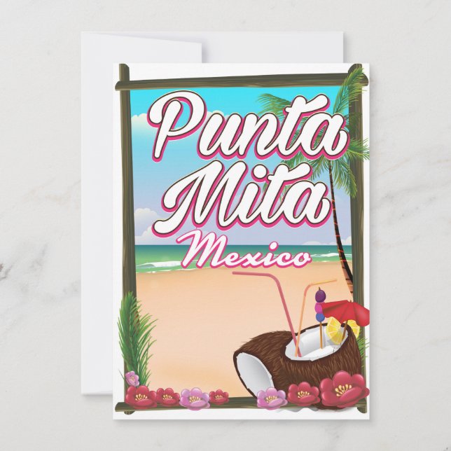 Punta Mita, Mexiko Beach Reiseplakat Einladung (Rückseite)