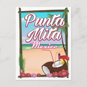 Punta Mita, Mexiko Strand Reiseplakat Postkarte