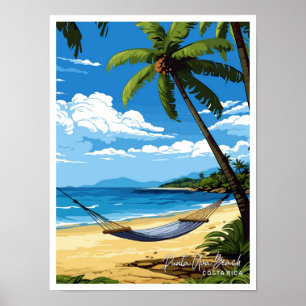 Punta Uva Beach Costa Rica Reiseillustrierung Poster