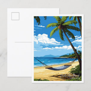Punta Uva Strand Costa Rica Reiseillustration Postkarte