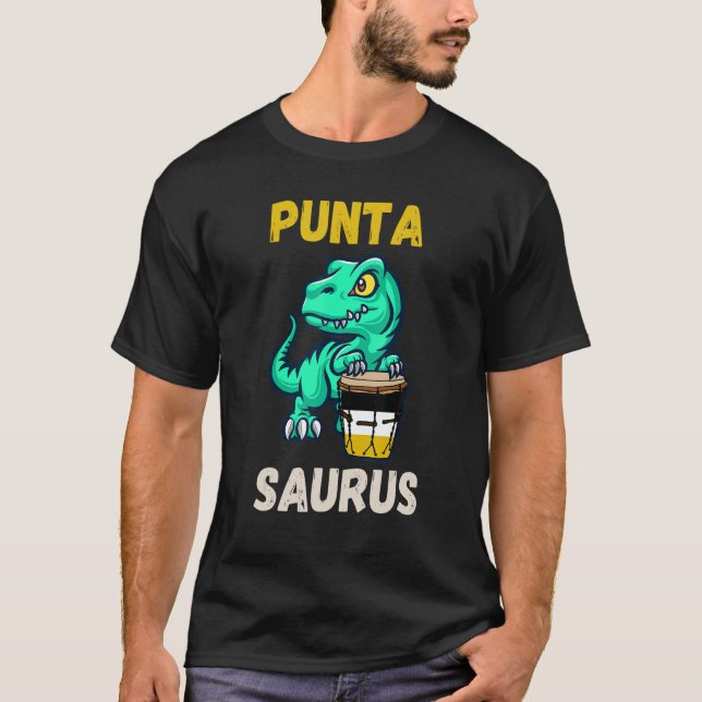 Puntasaurus Dinosaurier Trommeltrommel mit Garifun T-Shirt (Vorderseite)