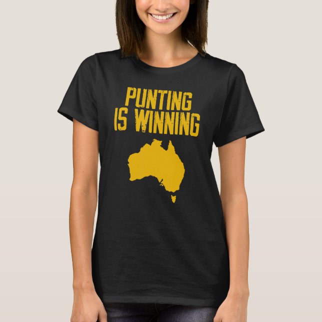 Punting™ gewinnt Australien auf Karte T-Shirt (Vorderseite)