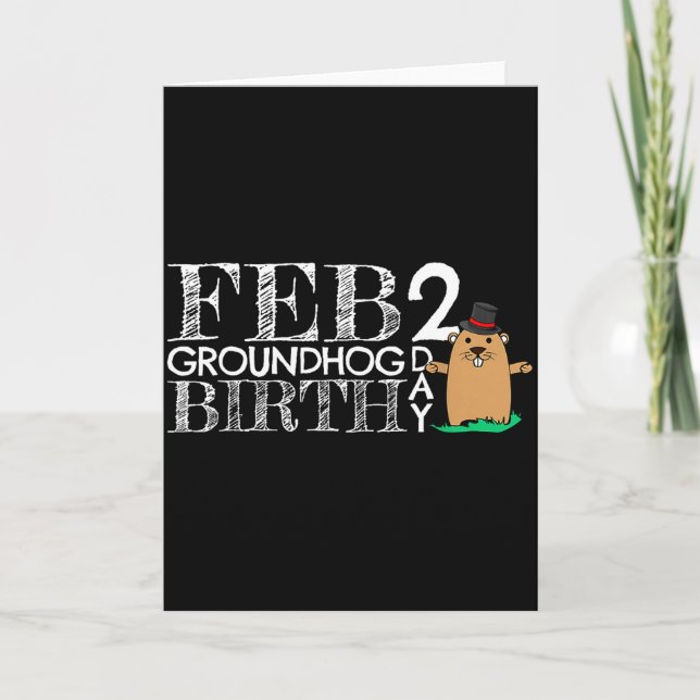 Punxsy Phils Cute Groundhog Day February 2nd Birth Karte (Vorderseite)