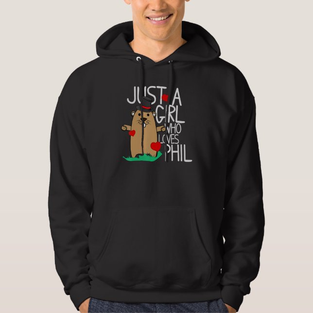 Punxsy Phil's Cute Groundhog Day Holiday Design fo Hoodie (Vorderseite)