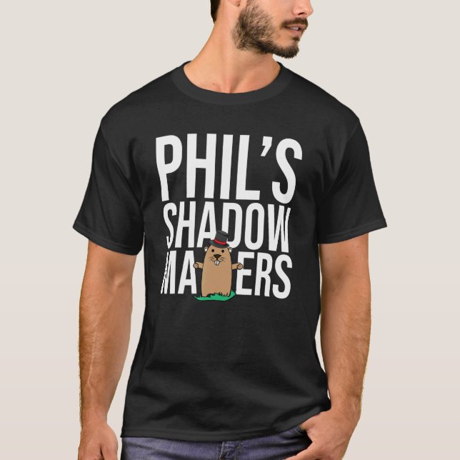Punxsy Phils Niedlicher Groundhog Day Shadow zählt T-Shirt (Vorderseite)