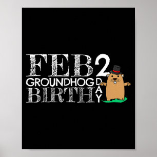 Punxsy Phils Süßer Tag des Murmeltieres Geburtstag Poster