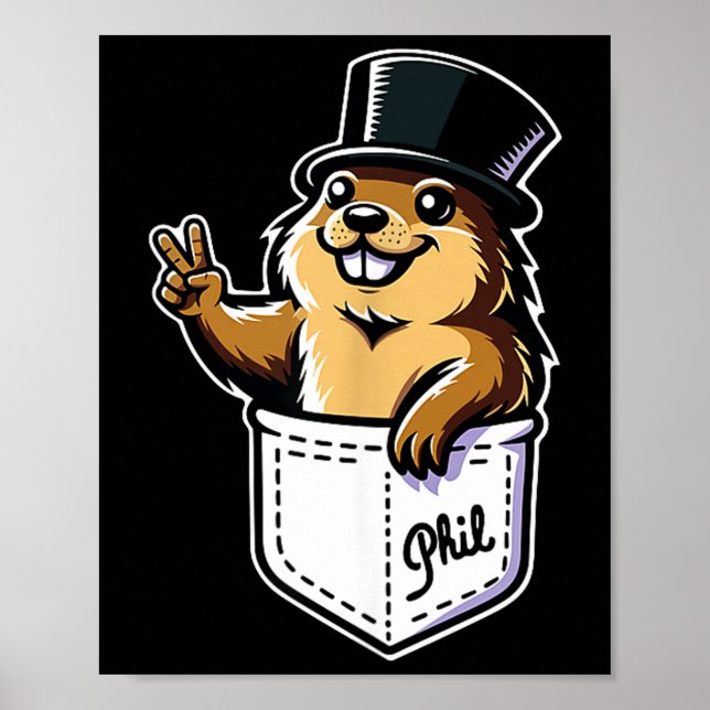 Punxy Phils Süßer Tag des Murmeltieres Taschendesi Poster (Vorne)