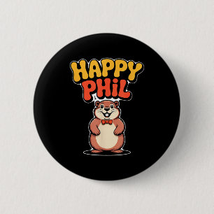 Punxy Phils süßes Murmeltiertag-Kostüm 2. Februar Button