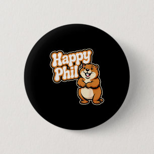 Punxy Phils süßes Murmeltiertag-Kostüm 2. Februar Button