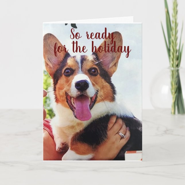 PUP KANN NICHT WARTEN, UM IHNEN "NUR WEIHNACHTEN"  KARTE (Vorderseite)