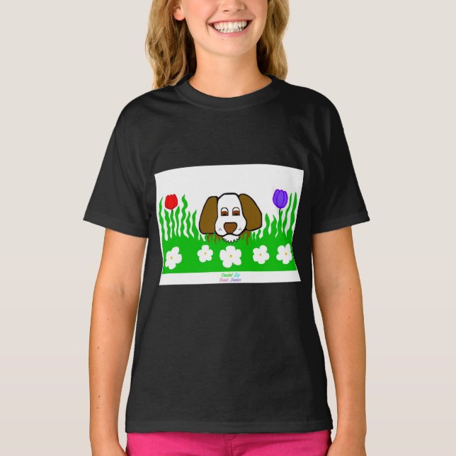 Pup N Play Girls Black Basic T Shirt (Vorderseite)