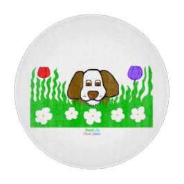 Pup N Play Round Glass Cutting Board 30,4 cm Schneidebrett
