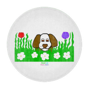 Pup N Play Round Glass Cutting Board 30,4 cm Schneidebrett