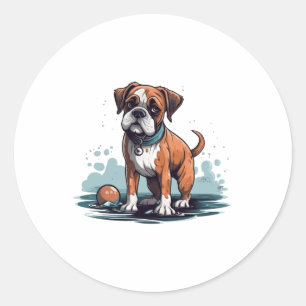 PupArt Design Boxershorts - Lustige Hundgrafik Runder Aufkleber