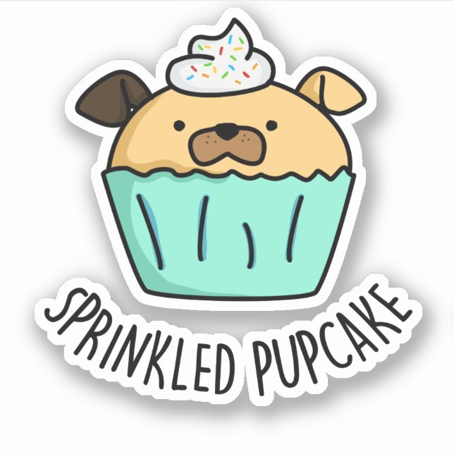 Pupcake Puppy Cupcake Puppe Aufkleber (Vorderseite)