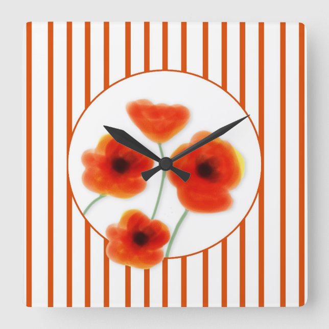 Pupies Wall Clock Quadratische Wanduhr (Vorderseite)