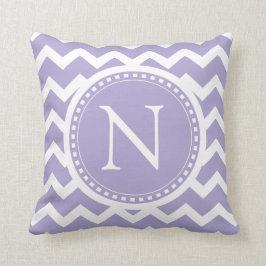 Puple lila Zickzack Girly Zickzack-Monogramm Kissen