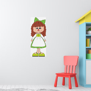 Püppchen Mädchen Grüne Bluse Gepunktet Poster