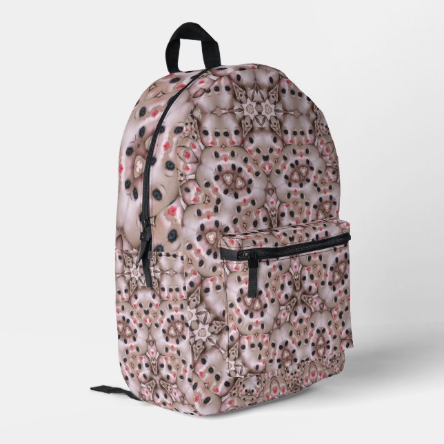 Püppchen-Tasche Bedruckter Rucksack (Rückseitige Ecke links)