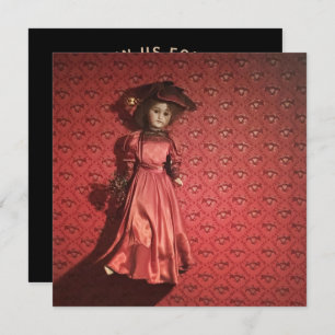 Puppe an der Wand Einladung