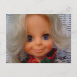 Puppe aus den 1970er Jahren Postkarte