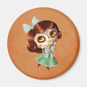 Puppe Dia de Los Muertos Vintage Magnet