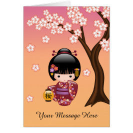 Puppe Kirschblütes Kokeshi - Geisha-Mädchen auf