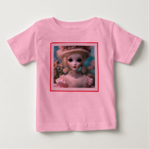 Puppe mit blauen Augen im Vintage-Look, Baby T-shirt