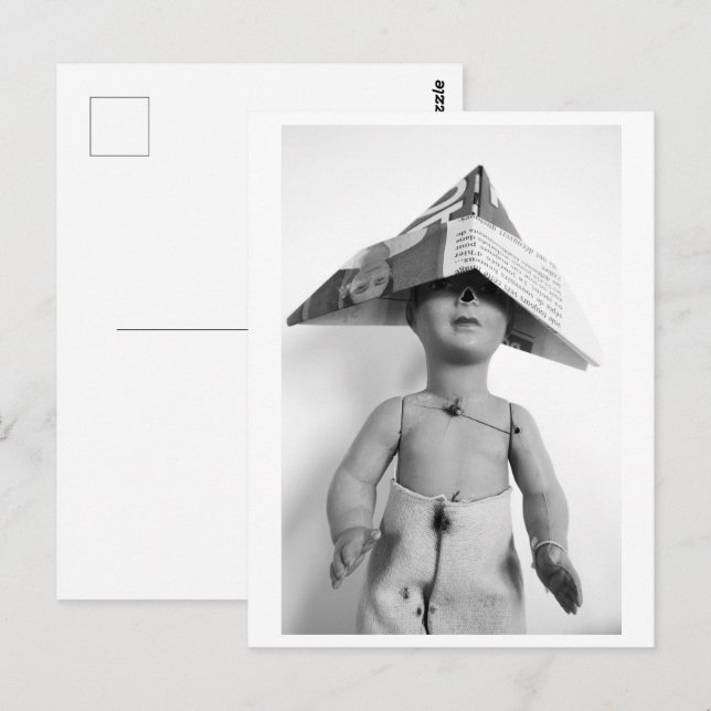 Puppe mit Papierhut - Jack Postkarte (Vorne/Hinten)