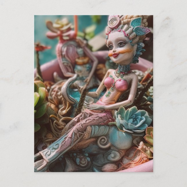 Puppe und Pflanze Postkarte (Vorderseite)