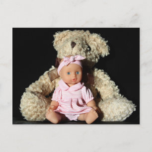 Puppe und Teddy Bear Post Card Postkarte